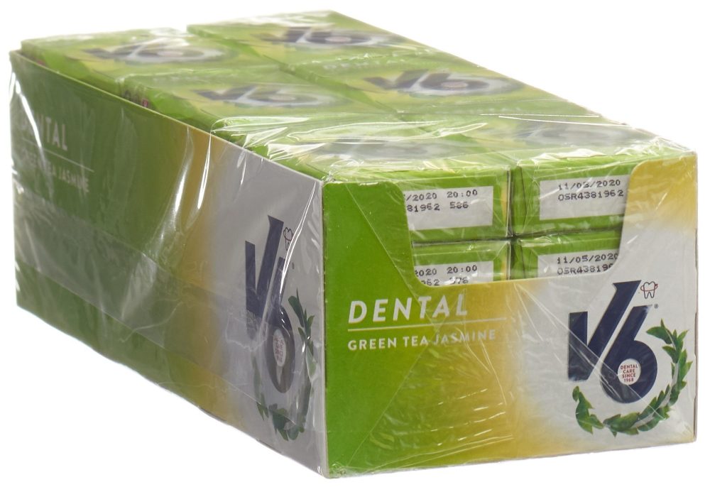 V6 Dental Care Kaugummi Green Tea Jasmine (24 Stück)