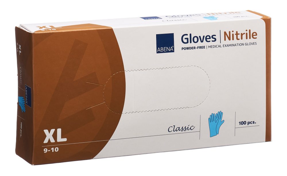 ABENA Classic Nitrilhandschuhe XL, 240mm, puderfrei unsteril blau (100 Stk)