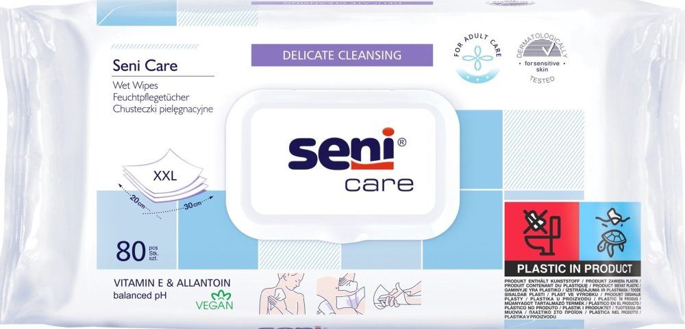 seni Care Feuchtpflegetücher mit Klickverschluss (80 Stück)