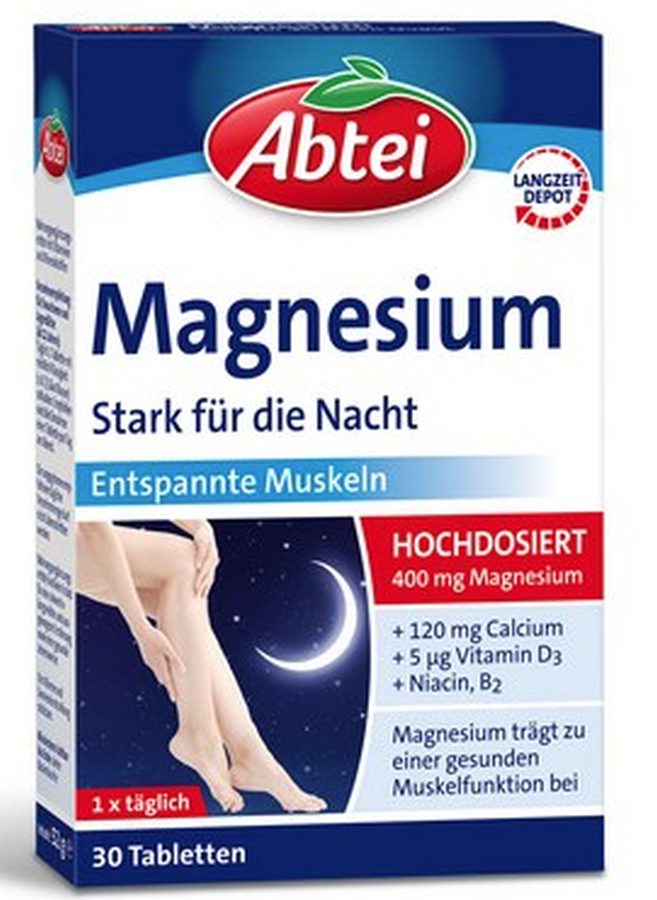 Abtei Magnesium stark für Nacht Tabletten Depot 30 Stück