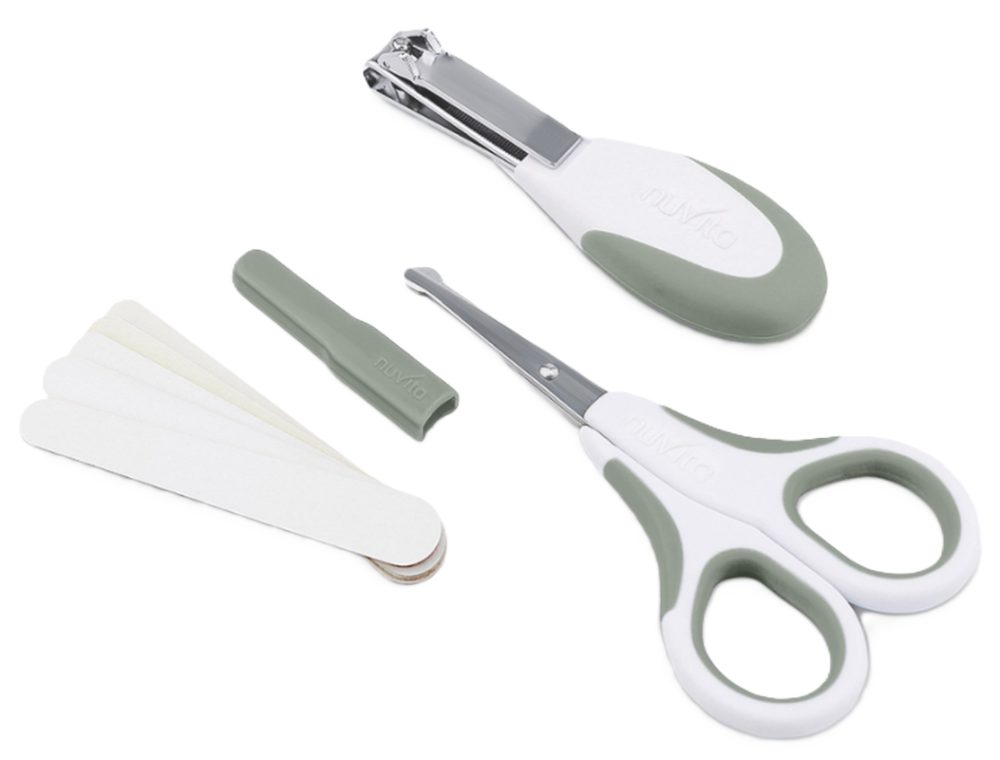 NUVita - Baby Nagelpflege Set Mit Edelstahlschere, Nagelknipser Und Nagelfeilen Grün