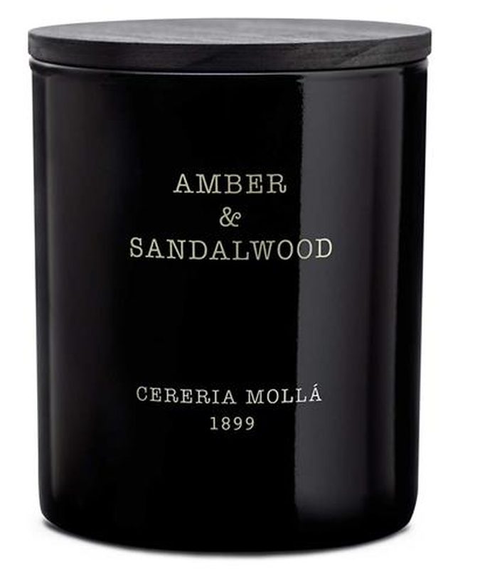 Cereria Molla - Premium Kerze im Glas mit Pflanzlichem Wachs 230 g Amber & Sandalwood - 500 g