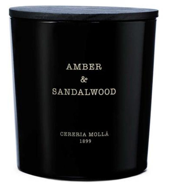Cereria Molla - XL Kerze im Glas mit Pflanzlichem Wachs & 2 Dochten 700 g /Amber & Sandalwood - 1200 g