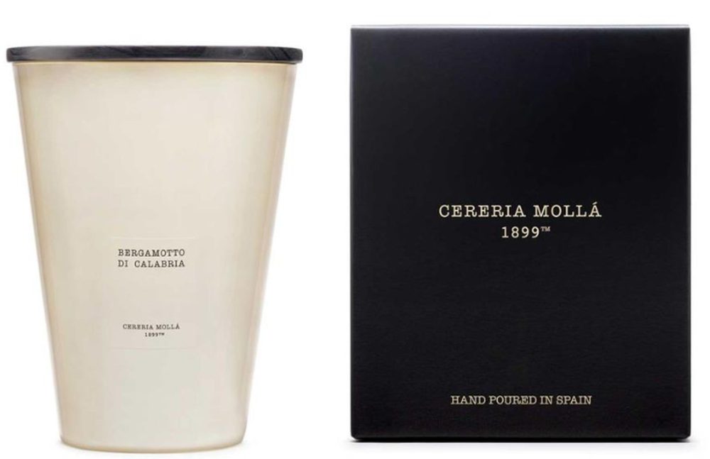 Cereria Molla - XXL Kerze im Glas mit Pflanzlichem Wachs & 4 Dochten 3kg Bergamotto di Calabria - 6000 g