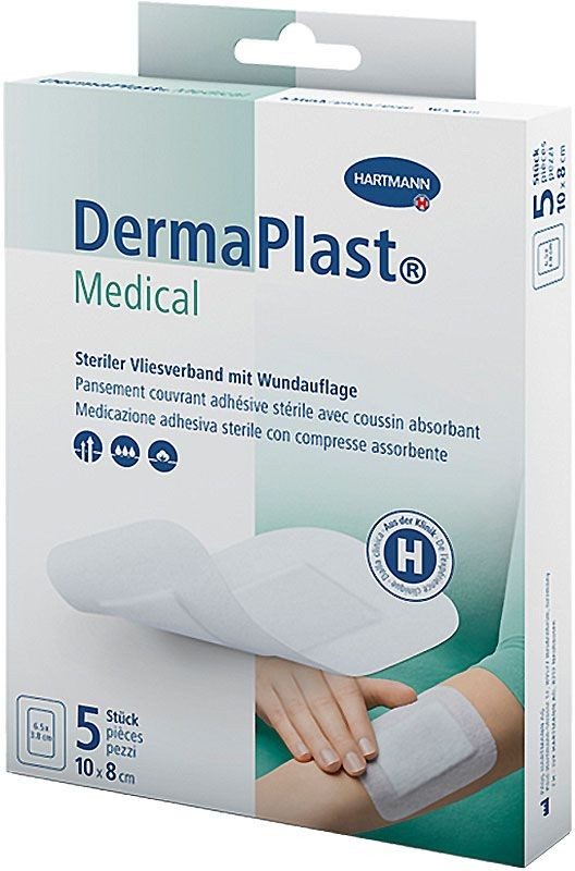 DermaPlast Medical Vliesverband 10x8cm (5 Stück)