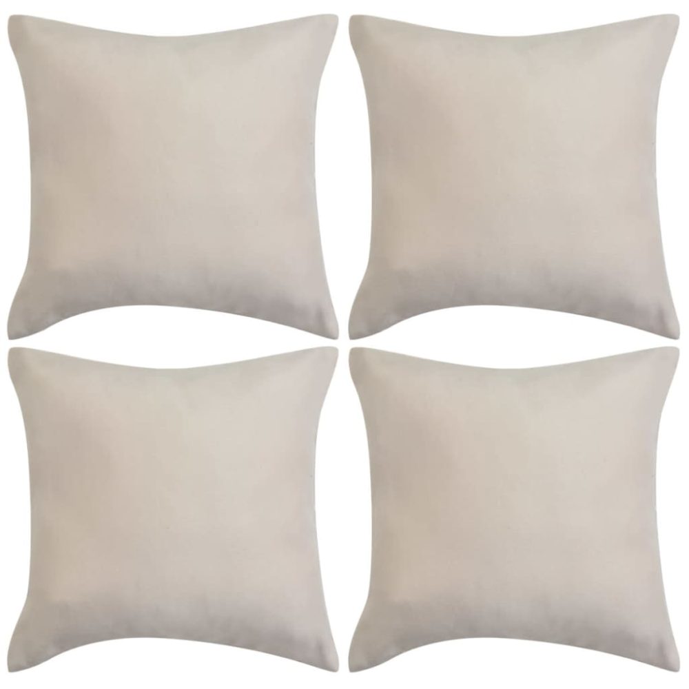 vidaXL Kissenbezüge 4 Stk. 50x50 cm Polyester Wildleder-Optik Beige