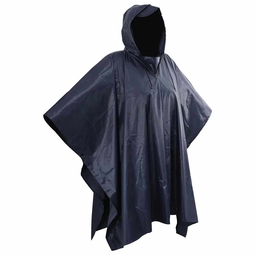 vidaXL Bundeswehr Regenponcho wasserdicht für Camping/Wandern marineblau