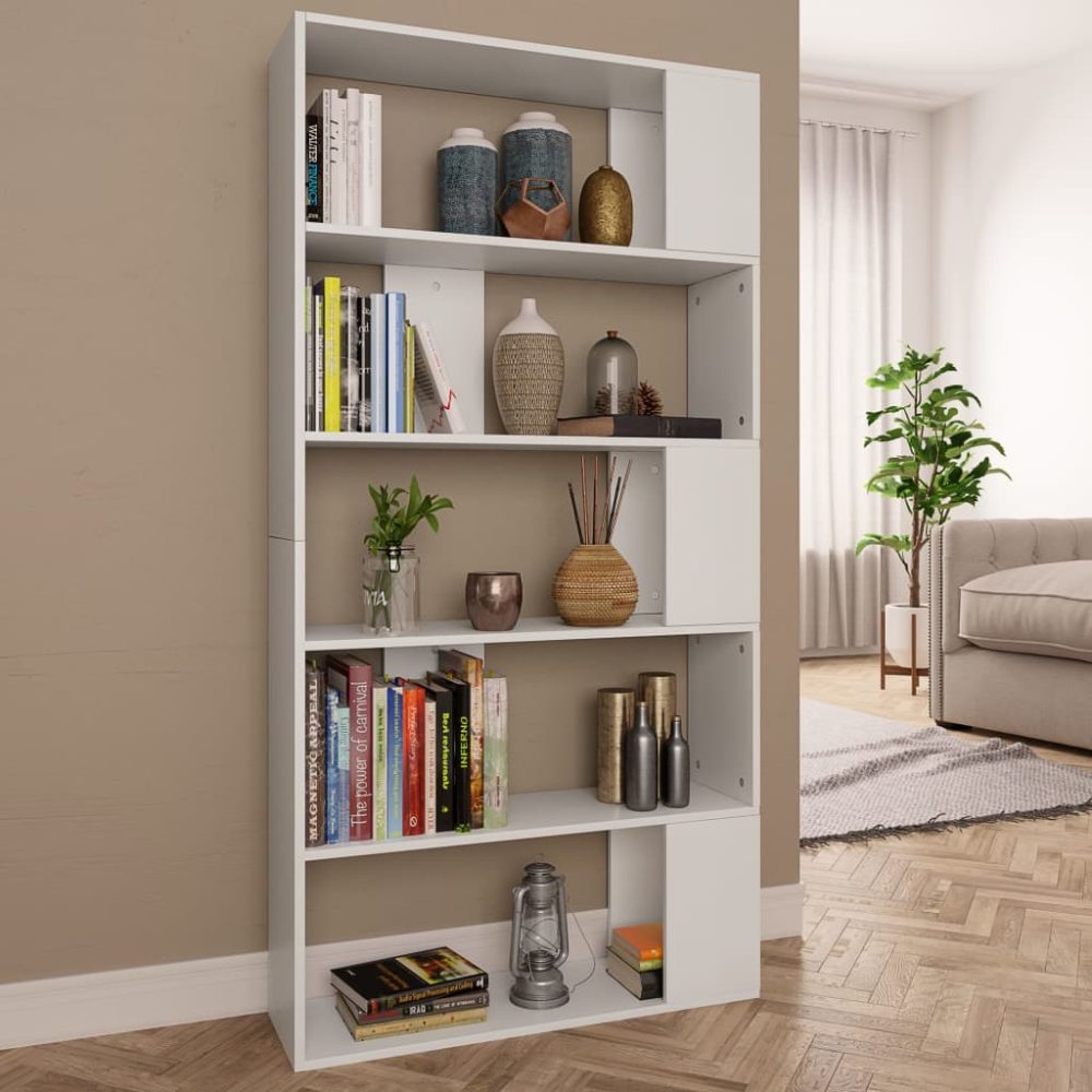vidaXL Bücherregal/Raumteiler Weiß 80×24×159 cm Spanplatte