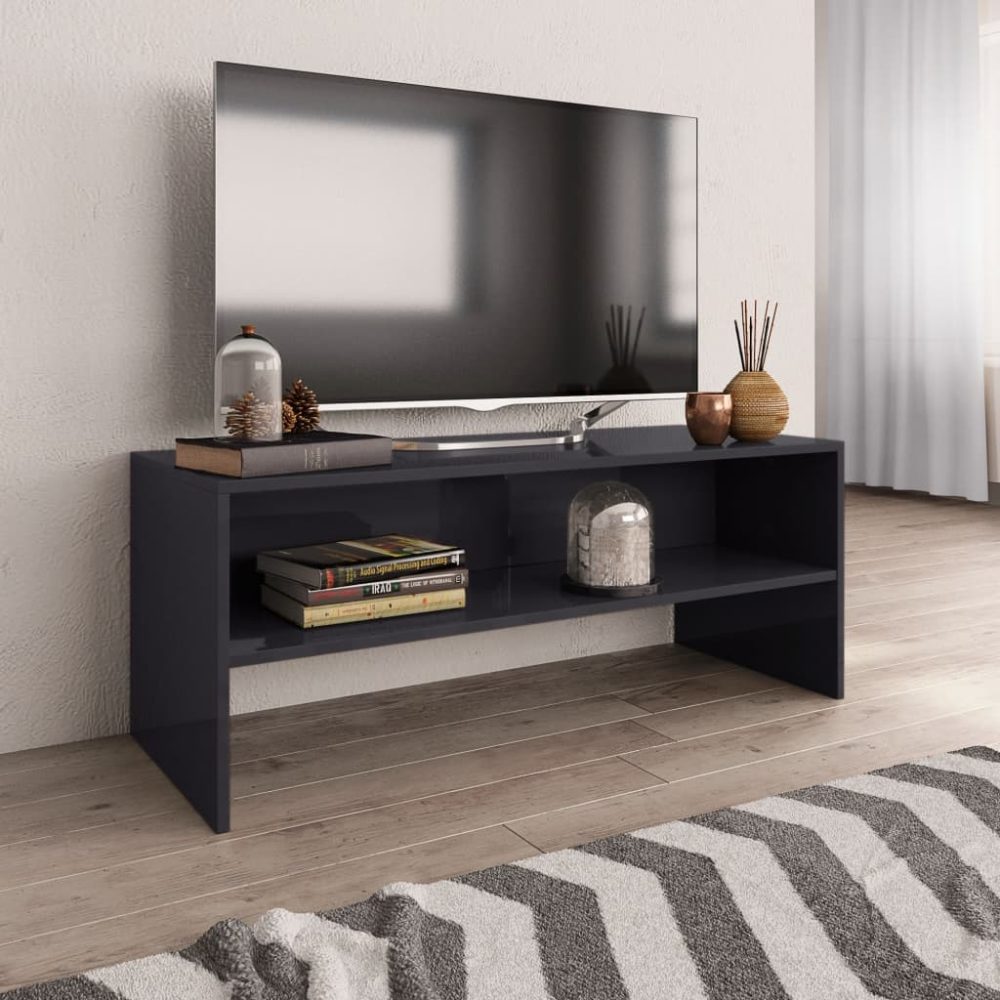 TV-Schrank Hochglanz-Grau 100 x 40 x 40 cm Spanplatte