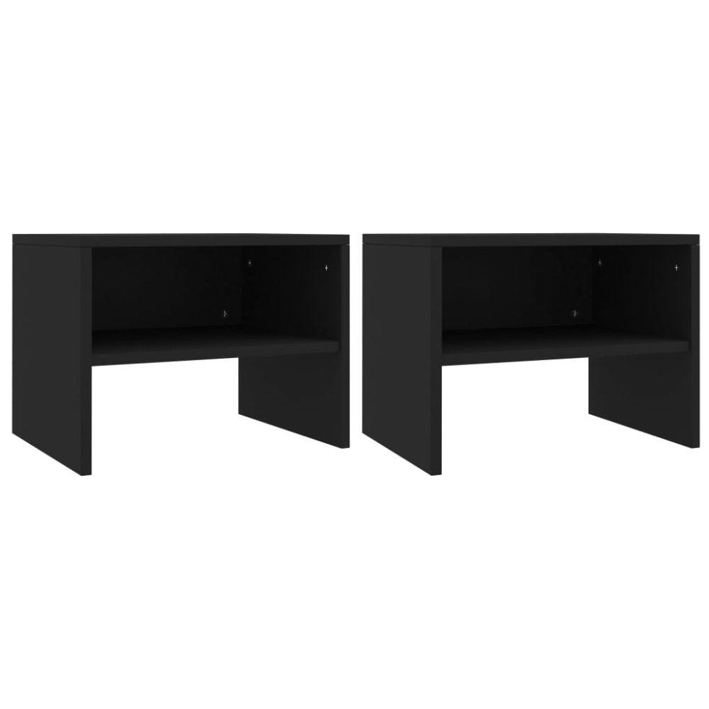 Nachttische 2 Stk. Schwarz 40 x 30 x 30 cm Spanplatte