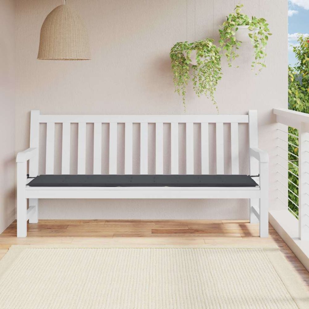vidaXL Gartenbank-Auflage Schwarz 200x50x4 cm