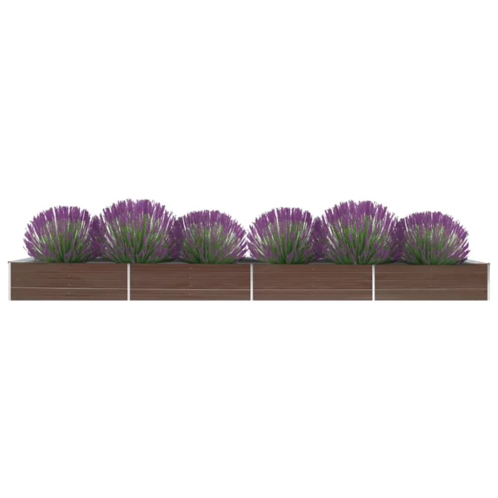vidaXL Garten-Hochbeet Verzinkter Stahl 600x80x45 cm Braun
