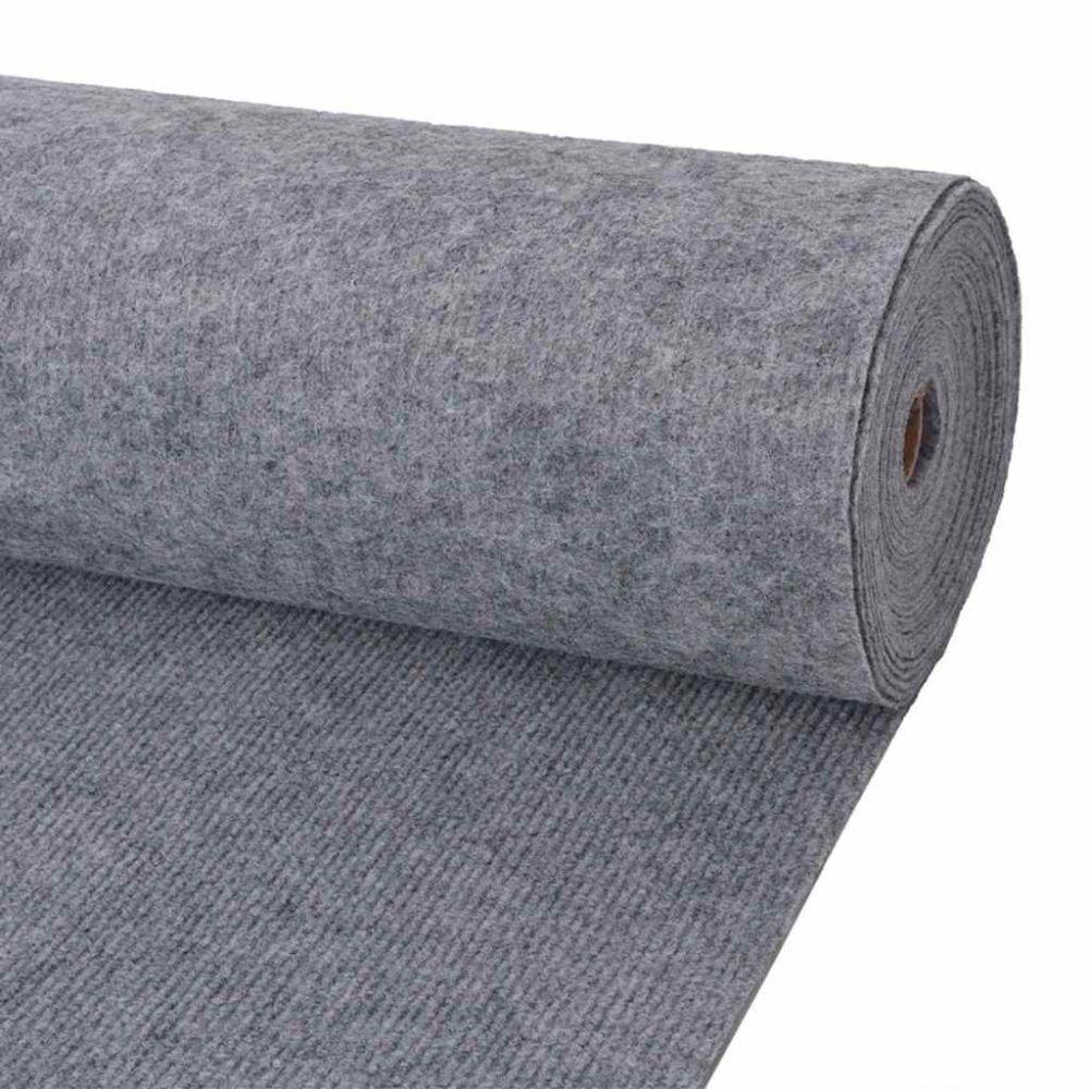 vidaXL Messeteppich Rillen 1,6×10 m Grau