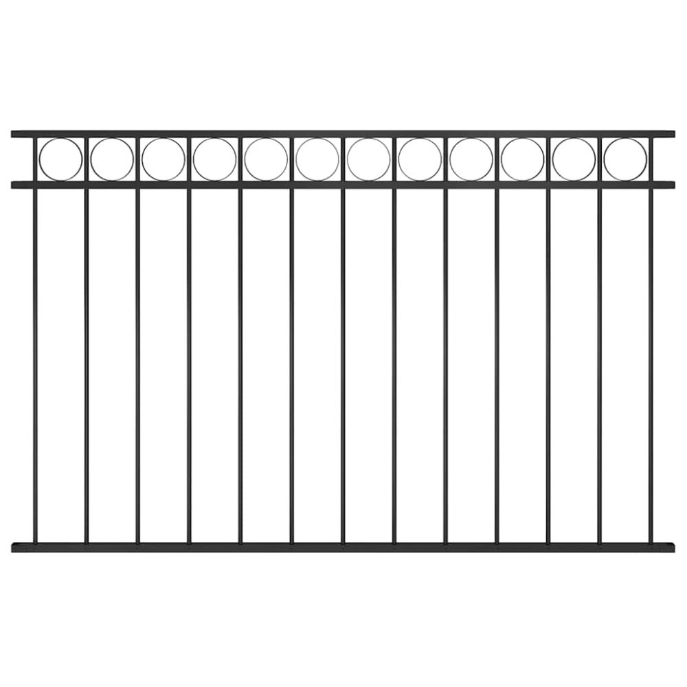 vidaXL Zaunfeld Stahl 1,7x1 m Schwarz