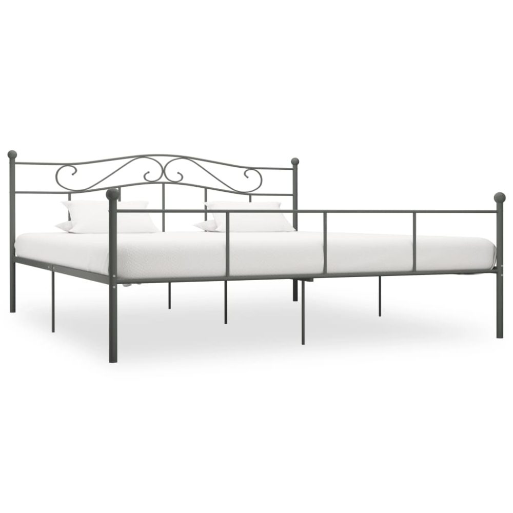 vidaXL Bettgestell Grau Metall 180×200 cm
