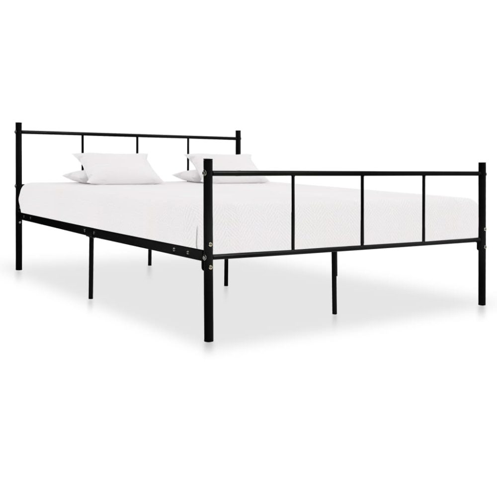 vidaXL Bettgestell Schwarz Metall 160×200 cm