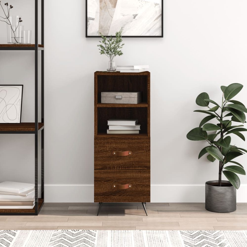 vidaXL Sideboard Braun Eichen-Optik 34,5x34x90 cm Holzwerkstoff