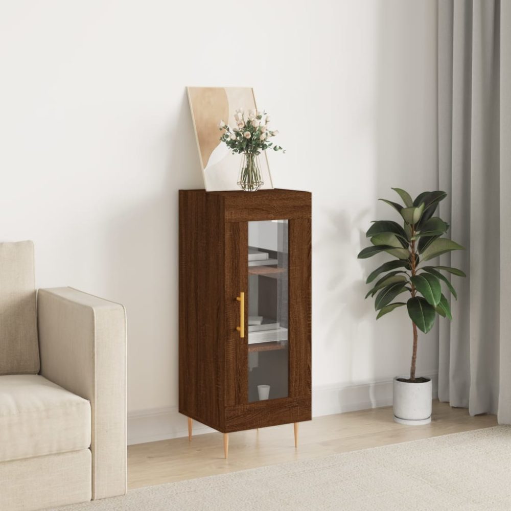 vidaXL Sideboard Braun Eichen-Optik 34,5x34x90 cm Holzwerkstoff