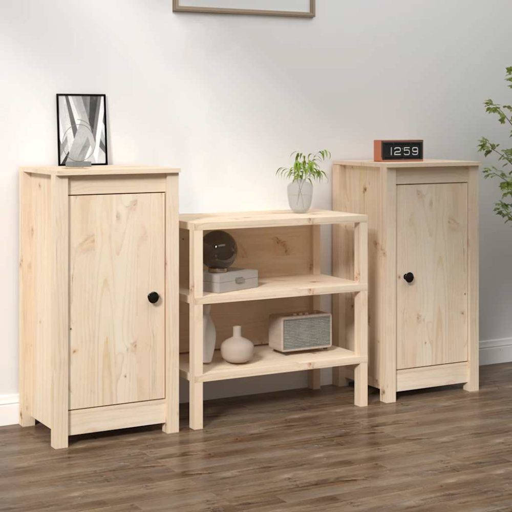vidaXL Sideboards 2 Stk. 40x35x80 cm Massivholz Kiefer