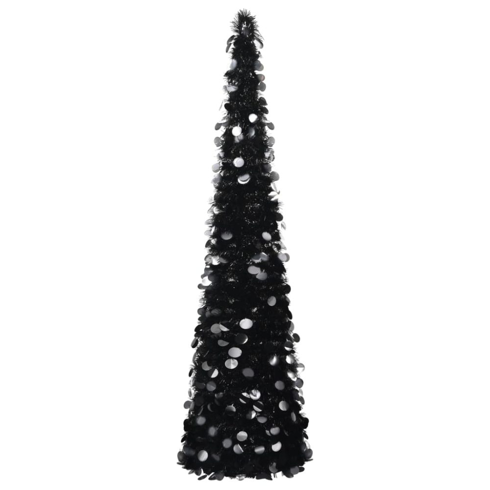 vidaXL Künstlicher Pop-Up-Weihnachtsbaum Schwarz 180 cm PET