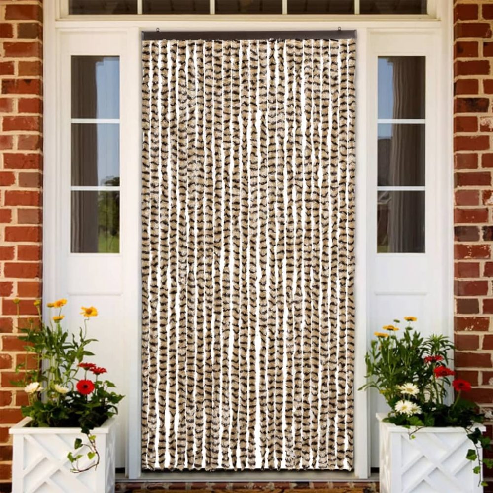 vidaXL Insektenschutz-Vorhang Beige und Braun 100x220 cm Chenille
