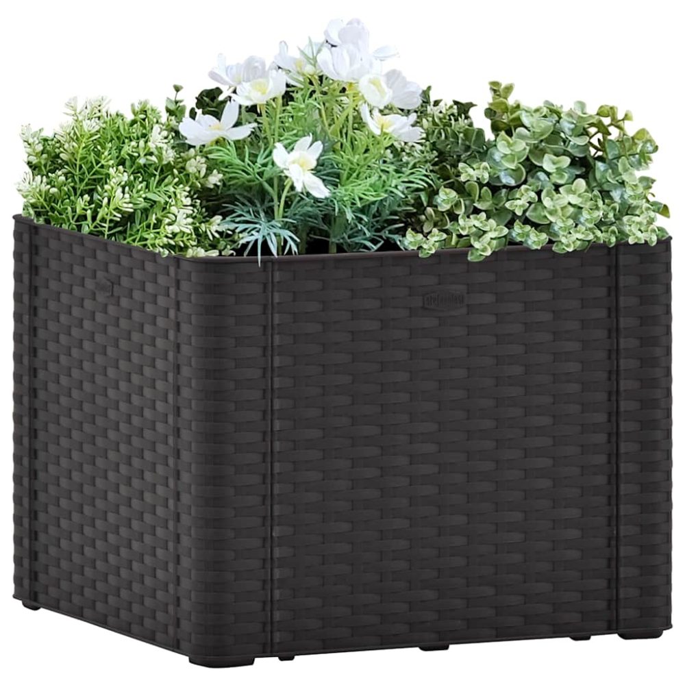 vidaXL Garten-Hochbeet Selbstbewässerungssystem Anthrazit 43x43x33 cm