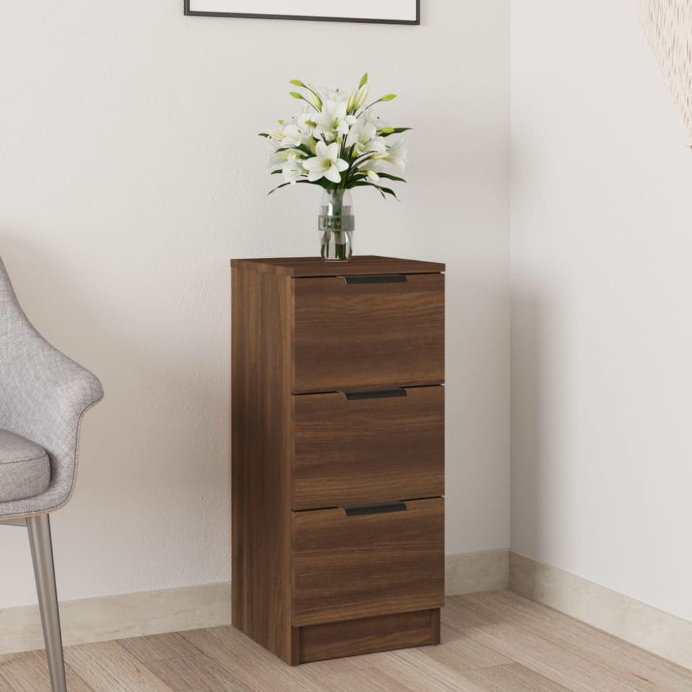 vidaXL Sideboard Braun Eichen-Optik 30x30x70 cm Holzwerkstoff