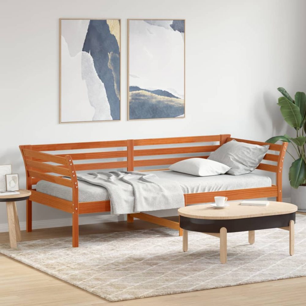 vidaXL Tagesbett Wachsbraun 80x200 cm Massivholz Kiefer