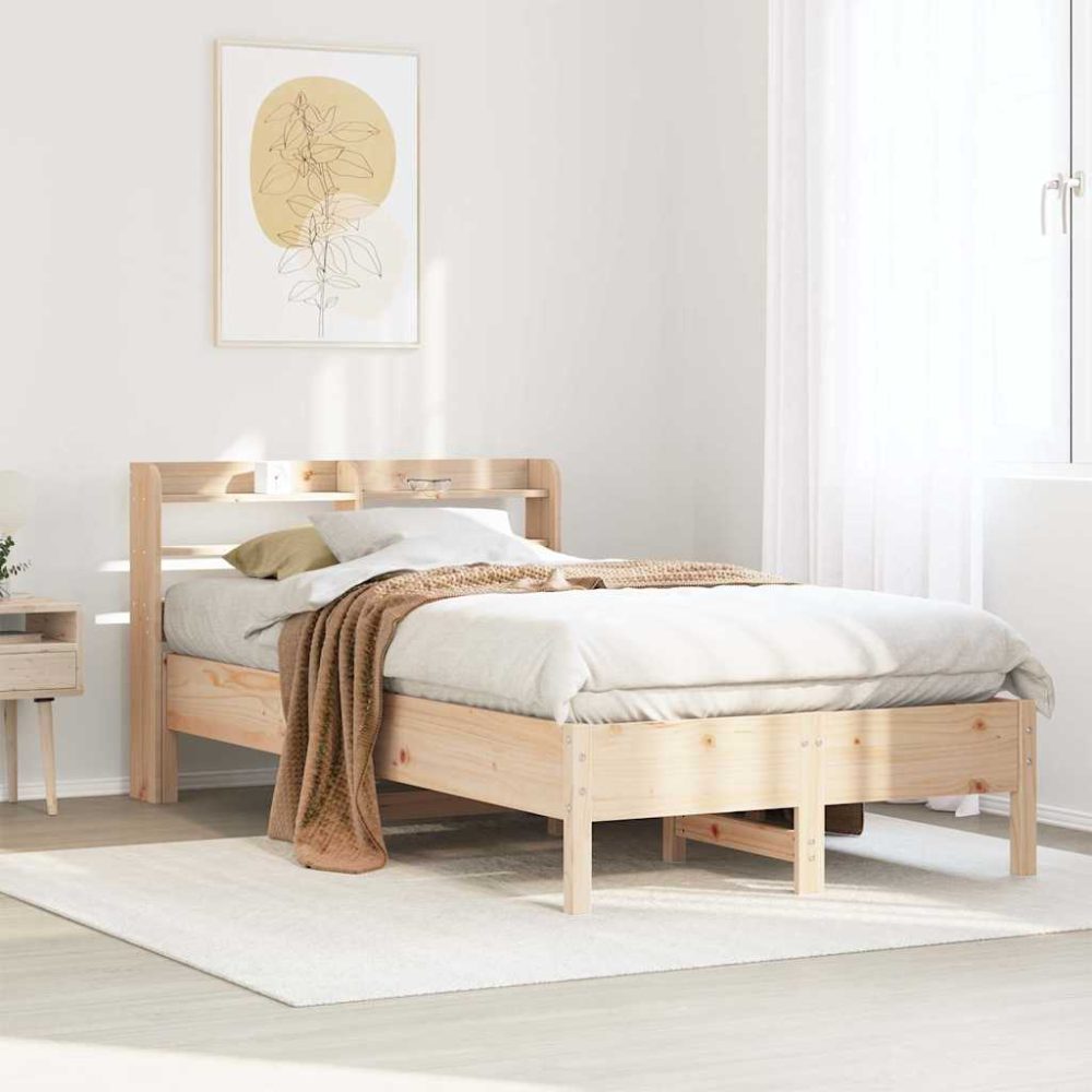 vidaXL Massivholzbett ohne Matratze 100x200 cm Kiefernholz