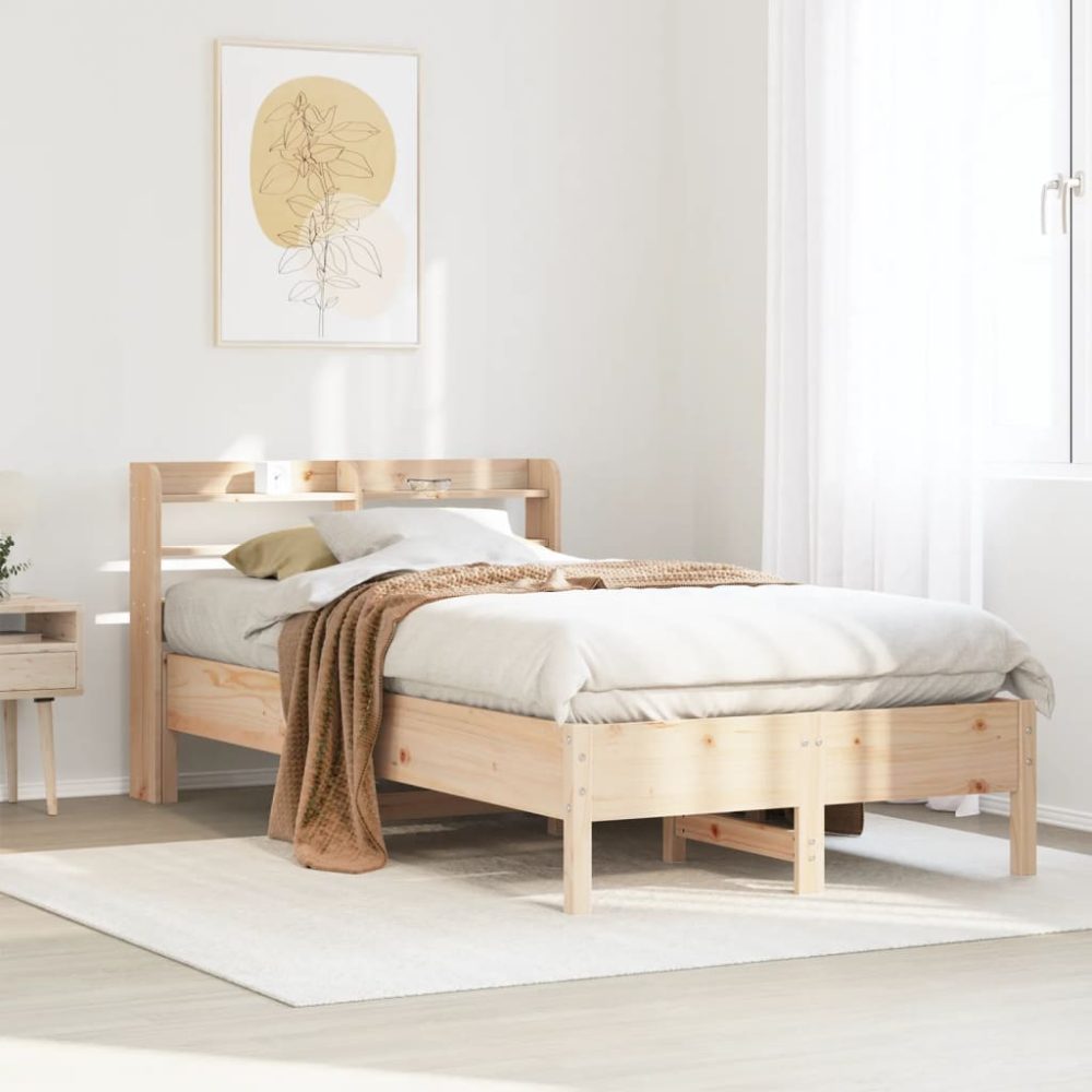 vidaXL Massivholzbett ohne Matratze 120x190 cm Kiefernholz