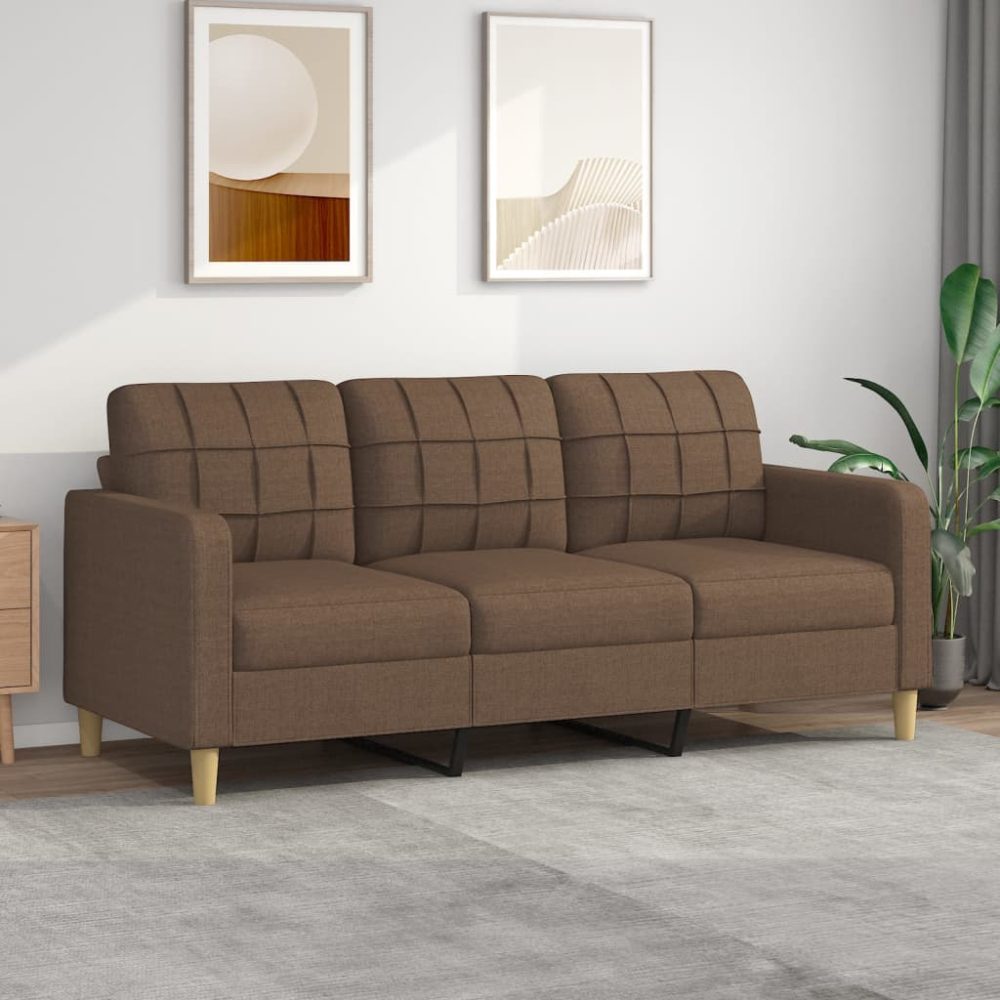 vidaXL B-Ware 3-Sitzer-Sofa Braun 180 cm Stoff