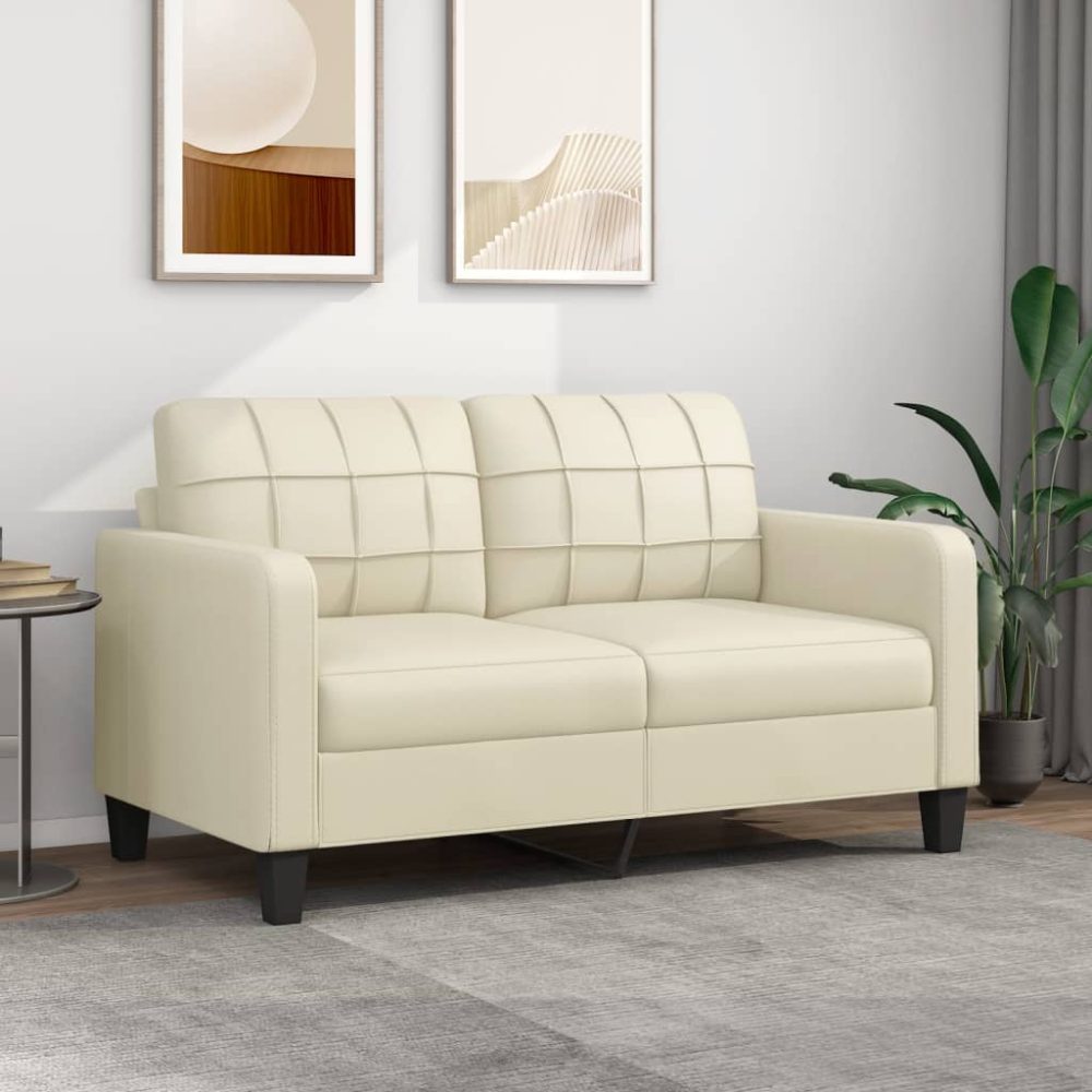 vidaXL B-Ware 2-Sitzer-Sofa Creme 140 cm Kunstleder