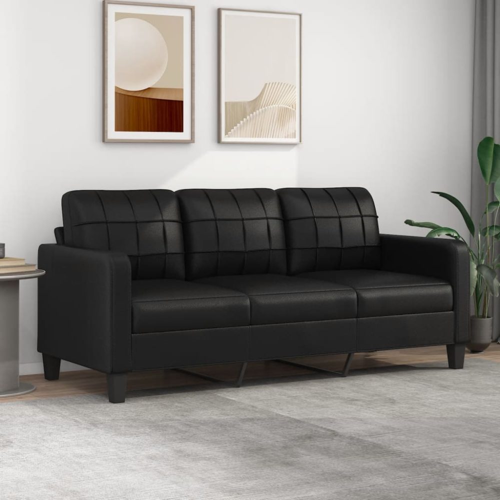 vidaXL B-Ware 3-Sitzer-Sofa Schwarz 180 cm Kunstleder
