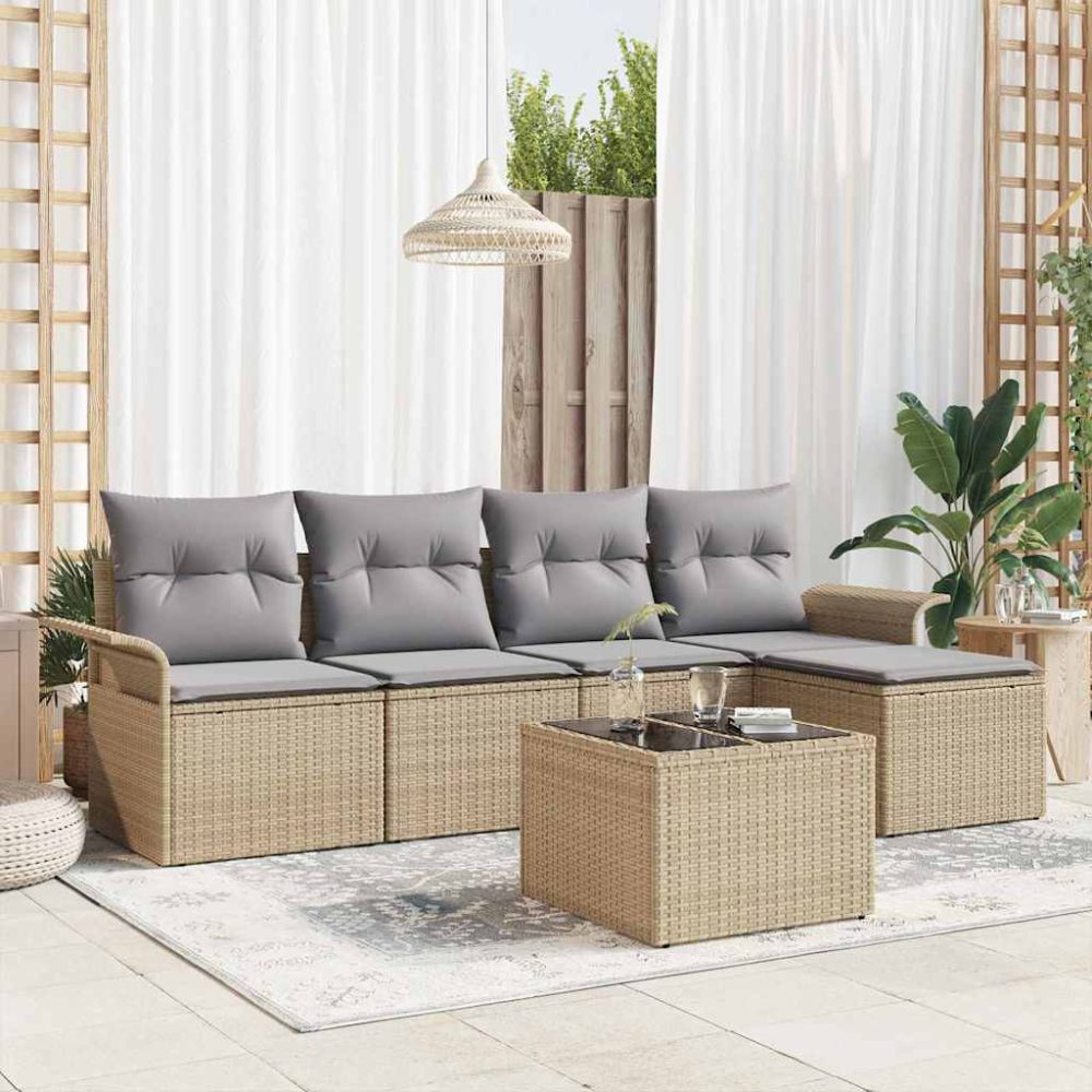 VidaXL - Modernes outdoor-sofa poly-rattan, One Size, Beige
