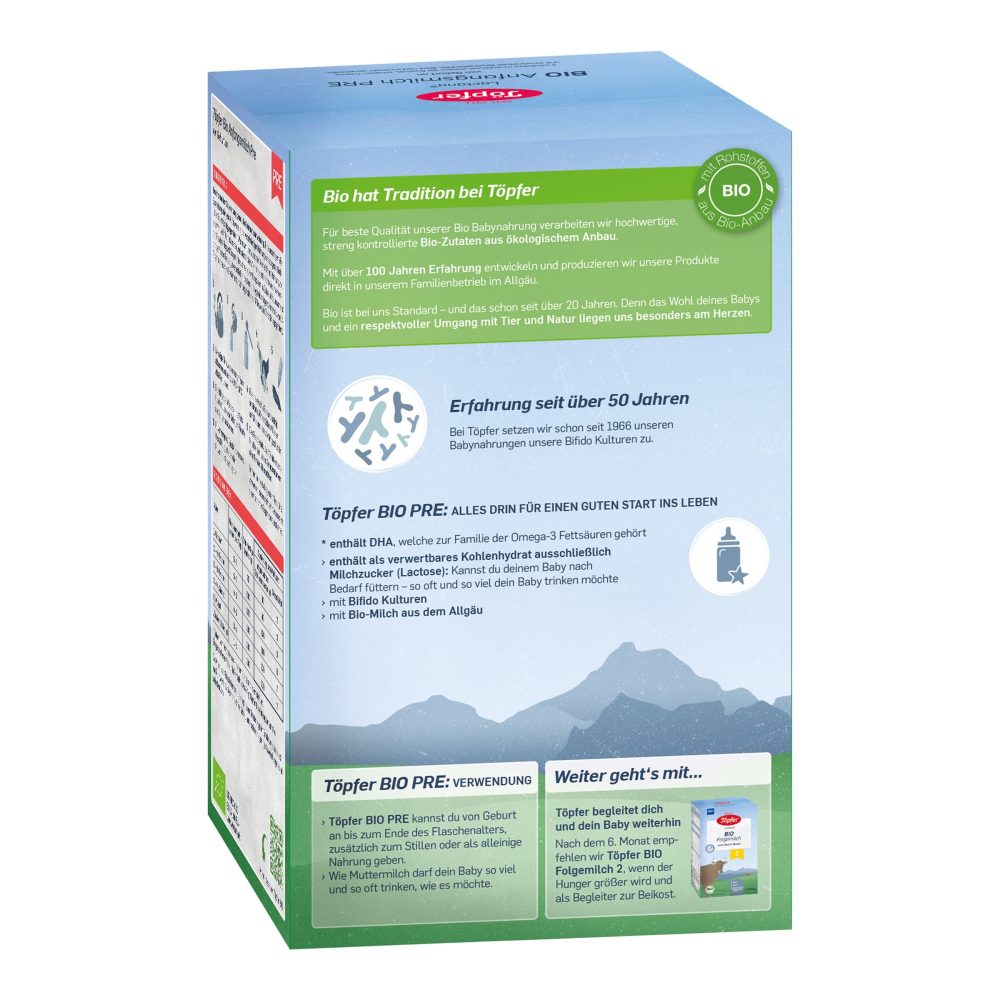 Töpfer Lactana Bio Pre Anfangsmilch von Geburt an