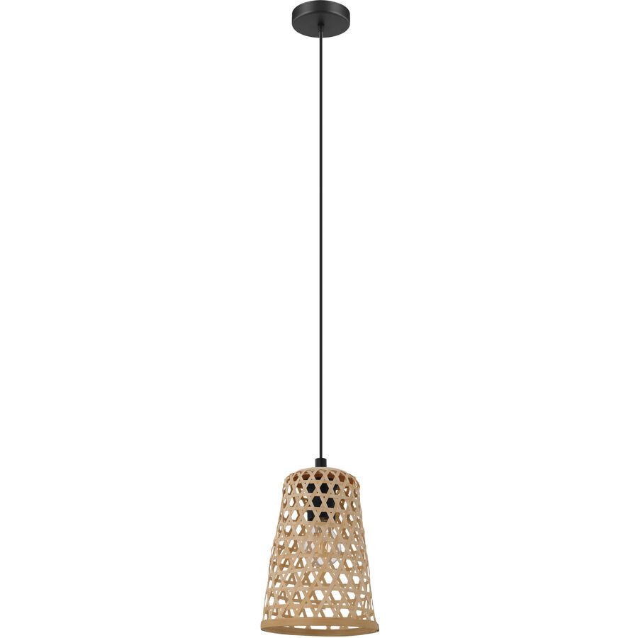 Hängelampe Claverdon mit Geflechtschirm 18cm natur
