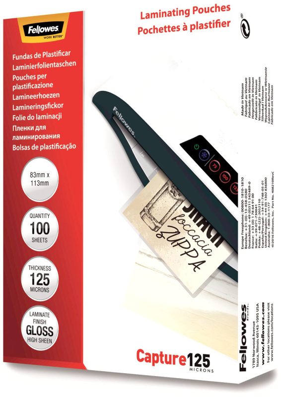 Fellowes Laminating Pouches 83X113Mm -