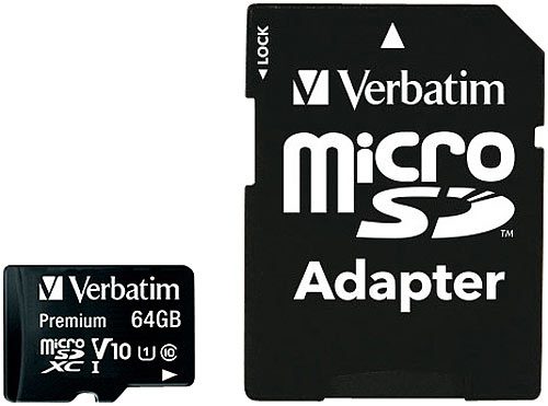 64 GB microSDXC Speicherkarte mit SD Karten-Adapter, Class10