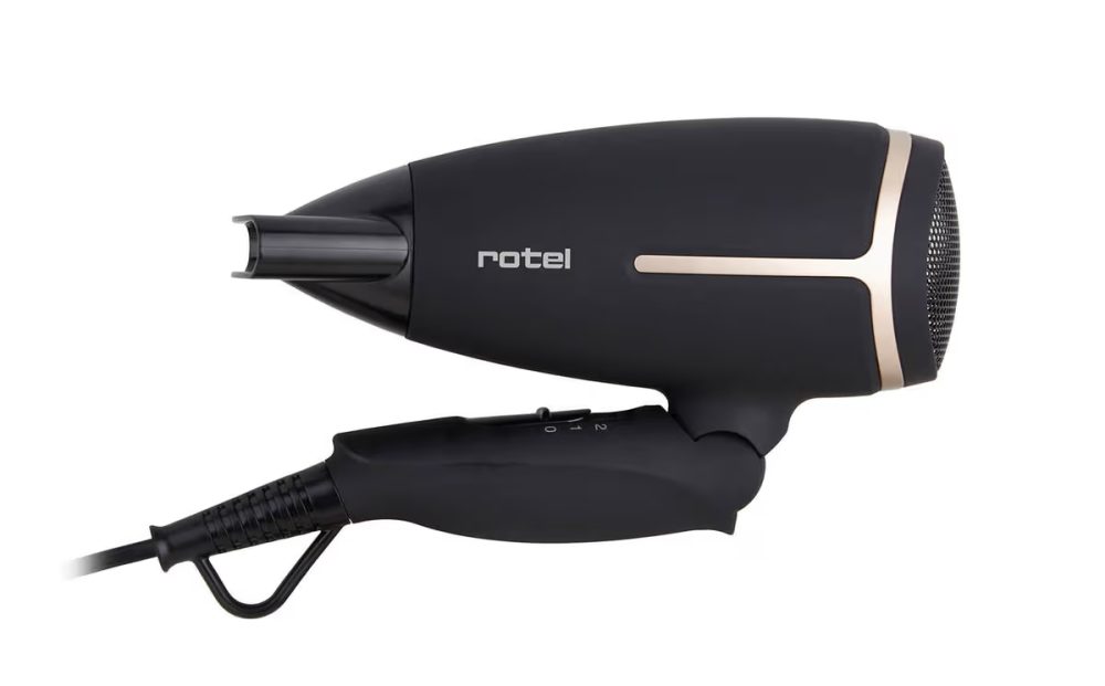 Rotel Reise-Haartrockner schwarz/gold