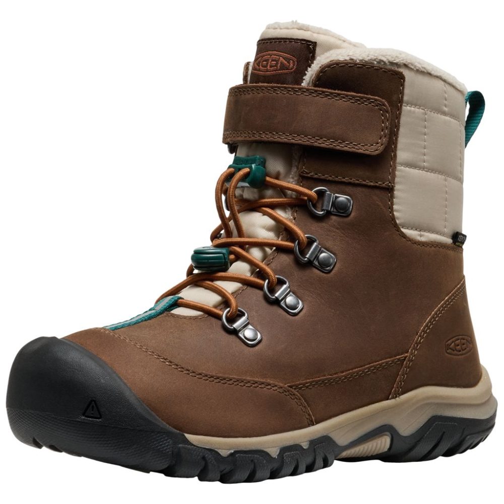 KEEN Kids Y Kanibou WP Winterschuhe unisex, dark earth/roasted pecan, Grösse: 32.5