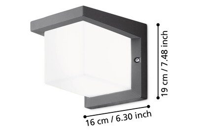 Würfelförmige LED-Außenwandleuchte Desella