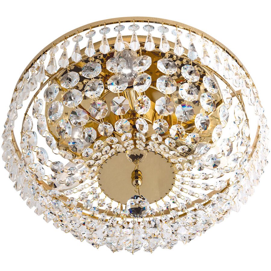 Kristalldeckenleuchte SHERATA rund, gold 35 cm
