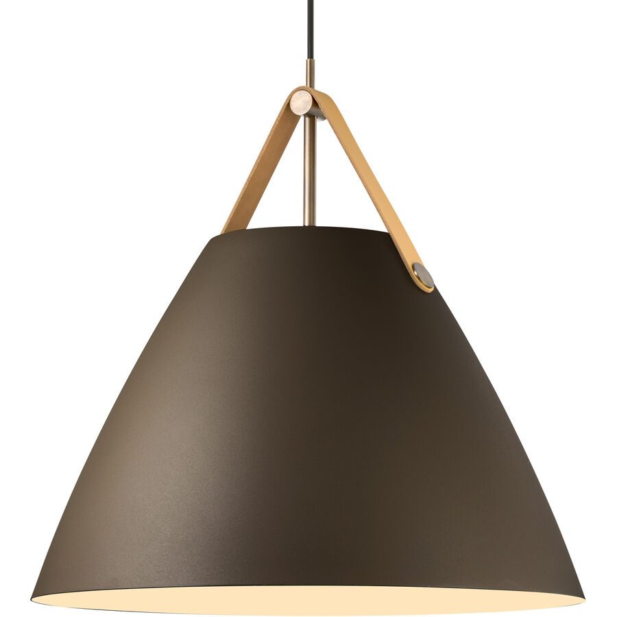 Hängeleuchte Strap mit Metallschirm beige, 27 cm