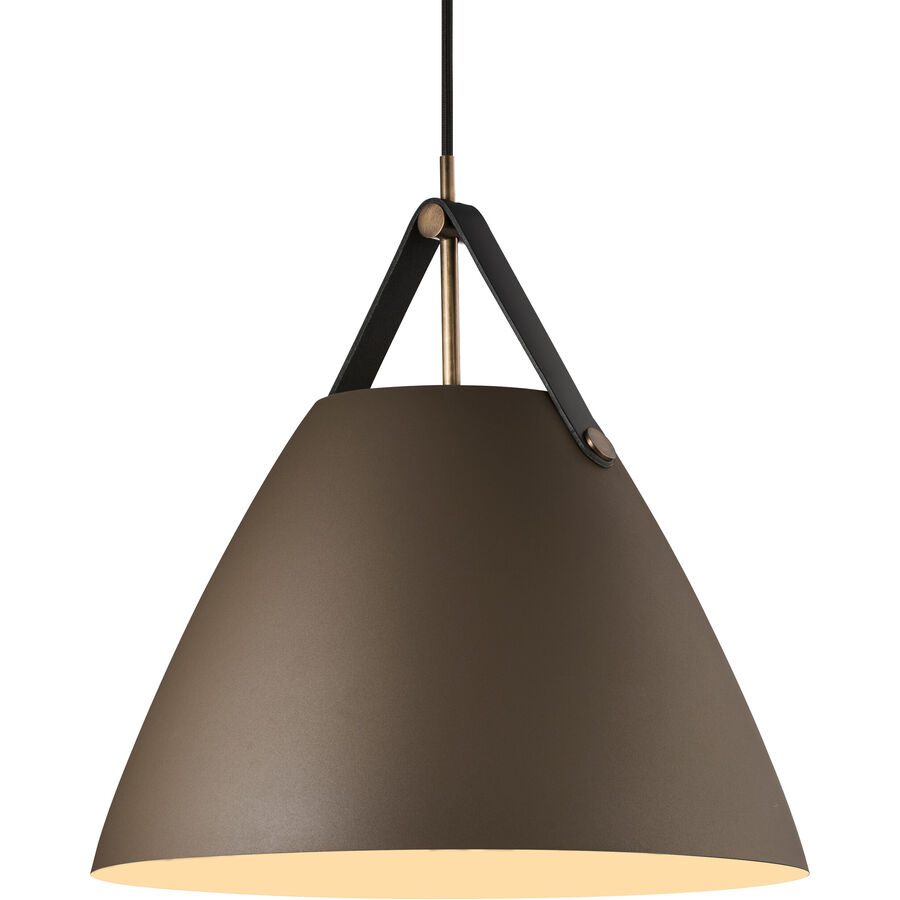 Hängeleuchte Strap mit Metallschirm beige, 36 cm