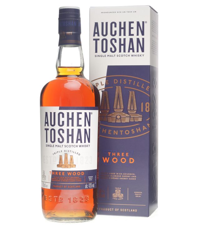 AUCHENTOSAN Three Wood Single Malt Scotch Whisky 70 cl / 43 % Schottla