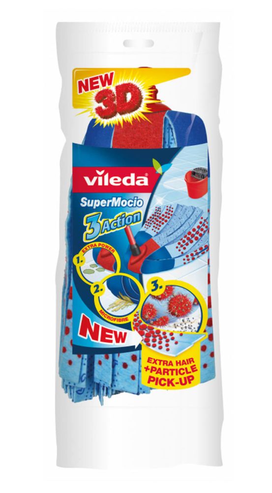 Vileda Super Mocio Ersatz Blue - Wischmop (Blau)