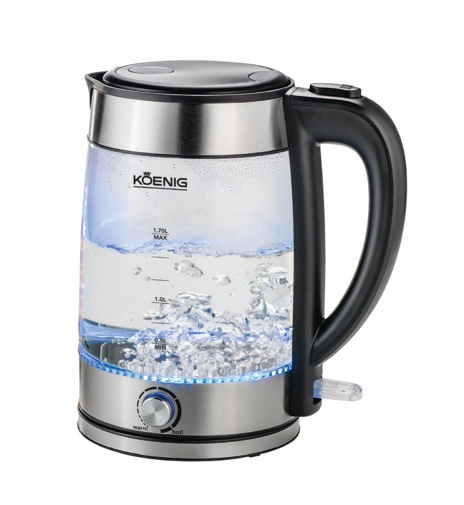 Koenig 1.7 L Glas-Wasserkocher mit Temperatureinstellung