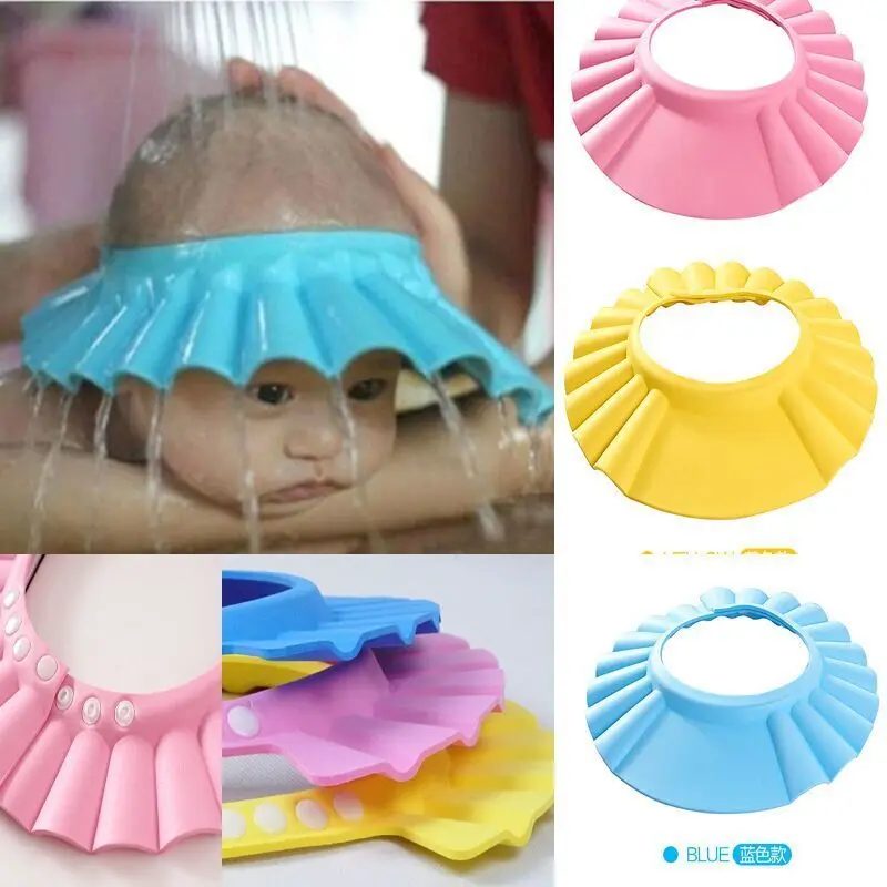 2021 Brand New Baby Children Kids Safe Shampoo Bath Bathing Shower Cap Hat Wash Hair Shield adjustable elastic Shampoo Cap