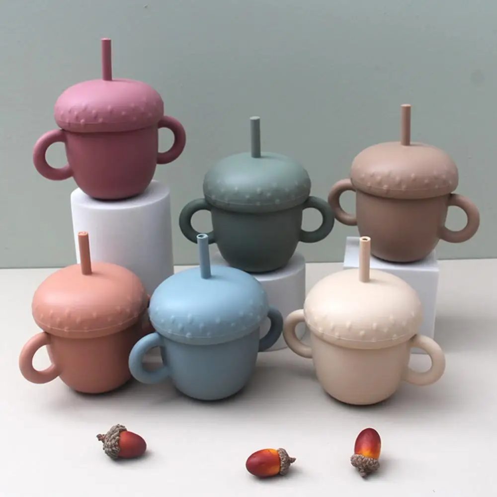 1PCS Baby Feeding Drinkware Straw Cup Baby Learning Feeding Cups Sippy Cup Silicone Tableware Toddler Water Bottle High-quality