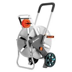 Gardena AquaRoll L Easy Metall - Metall-Schlauchwagen (Grau/Blau/Orange)